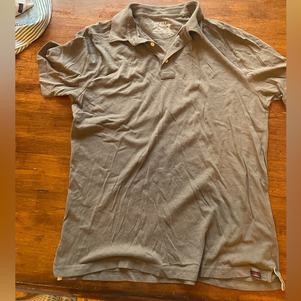 Men’s Faherty Shirt - Size Large - dark Blue/Gray - Isle Polo